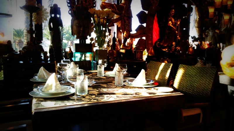 Samsara Restaurant, Maspalomas, Gran Canaria, table